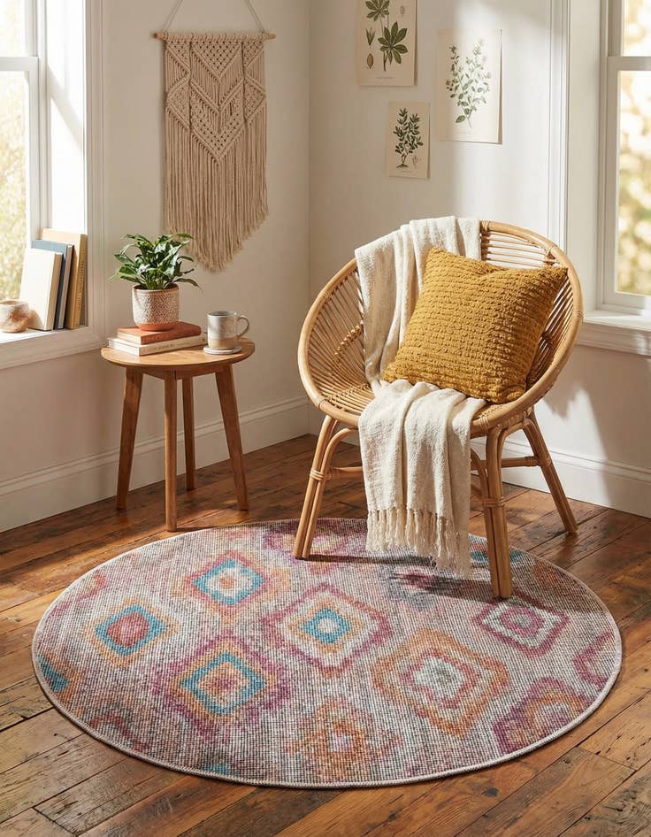 Detail image of 3' 3 x 3' 3  Washable Sisu Round Rug