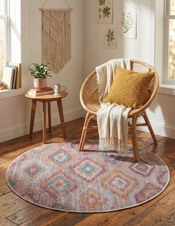 Terracotta Washable Sisu Round Rug
