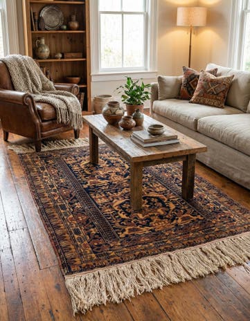 3' 2 x 4' 7 Hand Knotted Balouch Oriental Wool Rug
