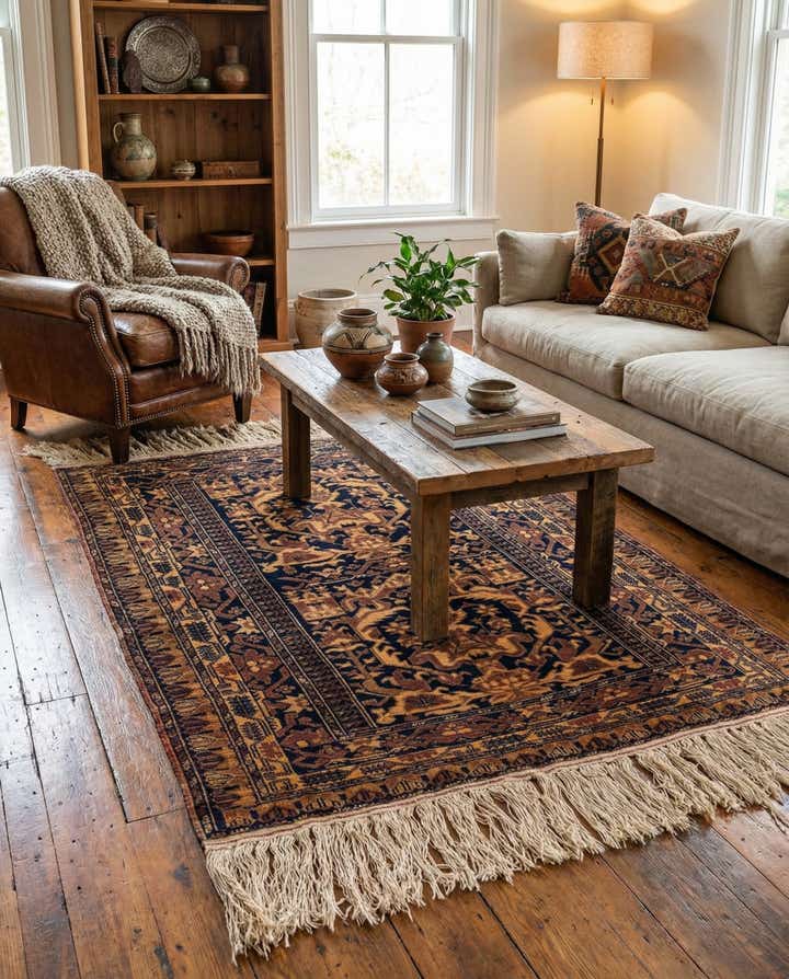 3' 2 x 4' 7 Hand Knotted Balouch Oriental Wool Rug