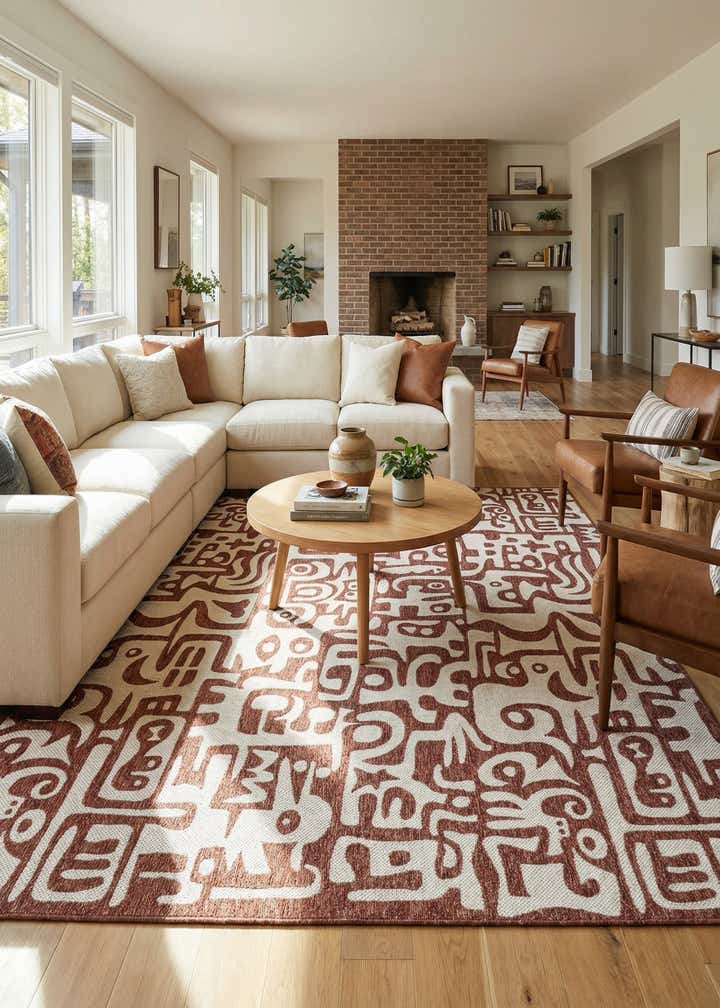 9' x 12' Easy-Clean Modern Indoor / Outdoor Rug