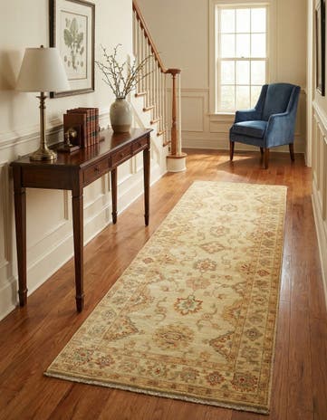 2' 6 x 6' 7 Hand Knotted Peshawar Ziegler Runner Rug
