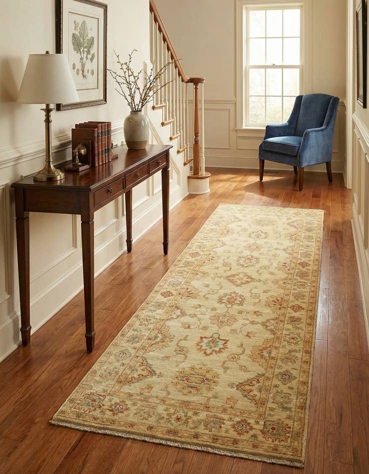 Detail image of  2' 6 x 6' 7  Hand Knotted Peshawar Ziegler Runner Rug