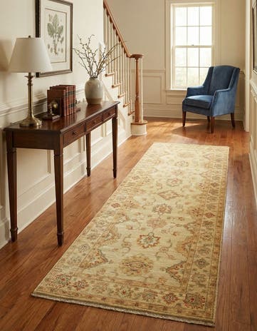 2' 6 x 6' 7 Hand Knotted Peshawar Ziegler Runner Rug