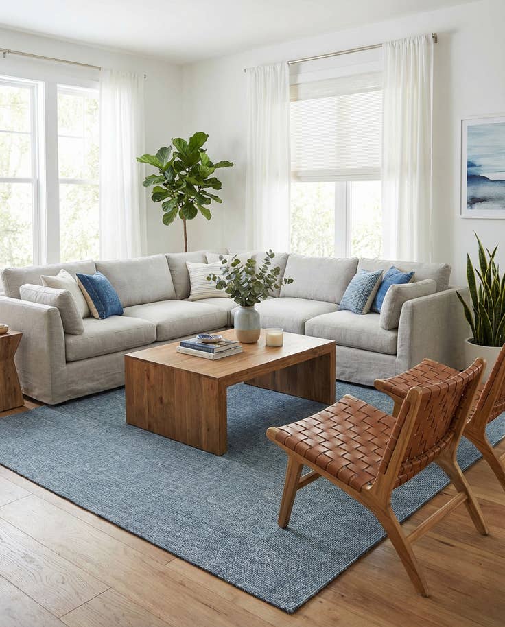 Detail image of 9' x 12' Easy-Clean Solid Indoor / Outdoor Rug