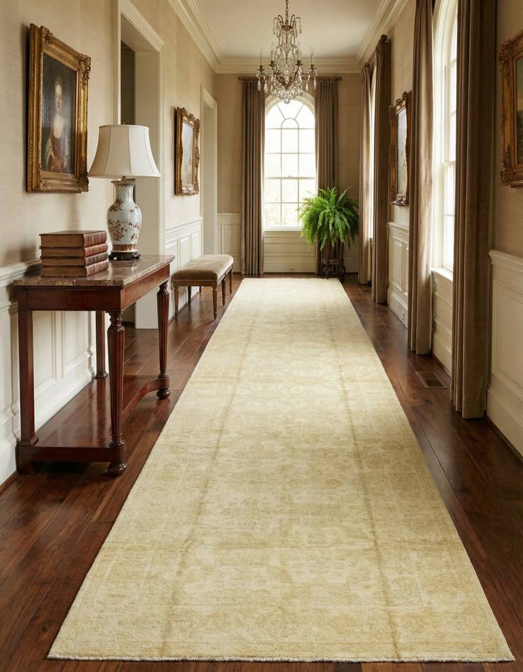 Detail image of  6' 8 x 18' 2  Hand Knotted Peshawar Ziegler Runner Rug