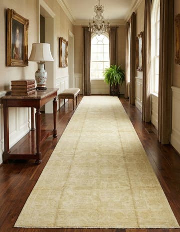 6' 8 x 18' 2 Hand Knotted Peshawar Ziegler Runner Rug