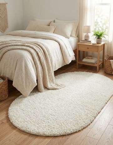 3' x 5' 3 Solid Shag Oval Rug