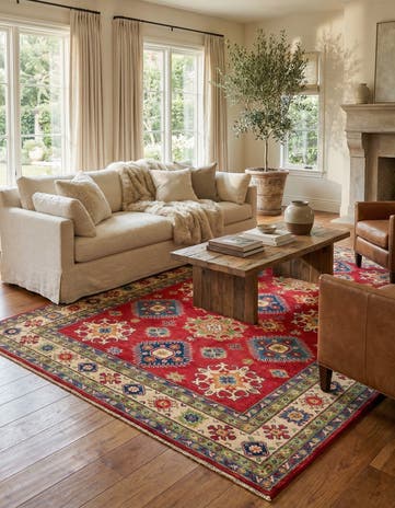 6' 7 x 9' 8 Hand Knotted Kazak Rug
