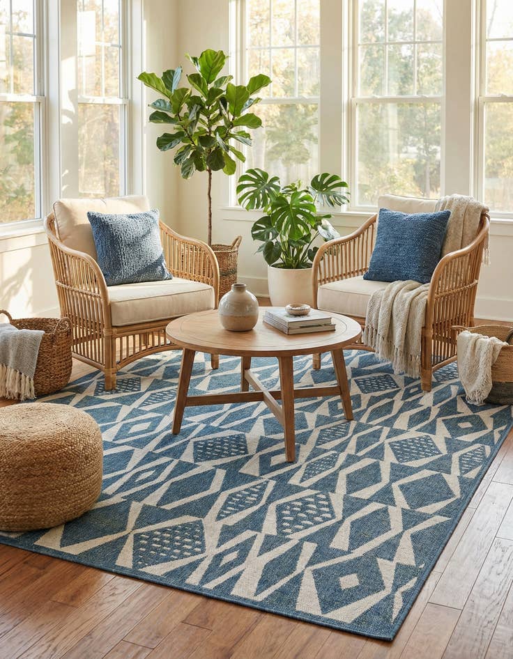 Detail image of 9' x 12'  Washable Baja Indoor / Outdoor Rug