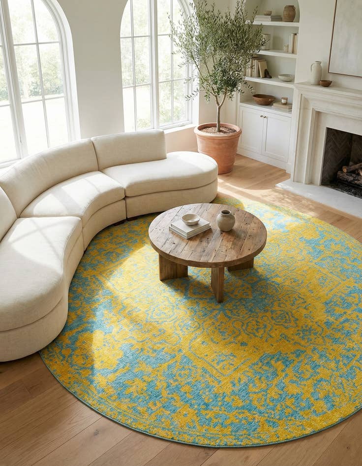 Detail image of 13' x 13'  Washable Jill Zarin Dubai Indoor / Outdoor Round Rug