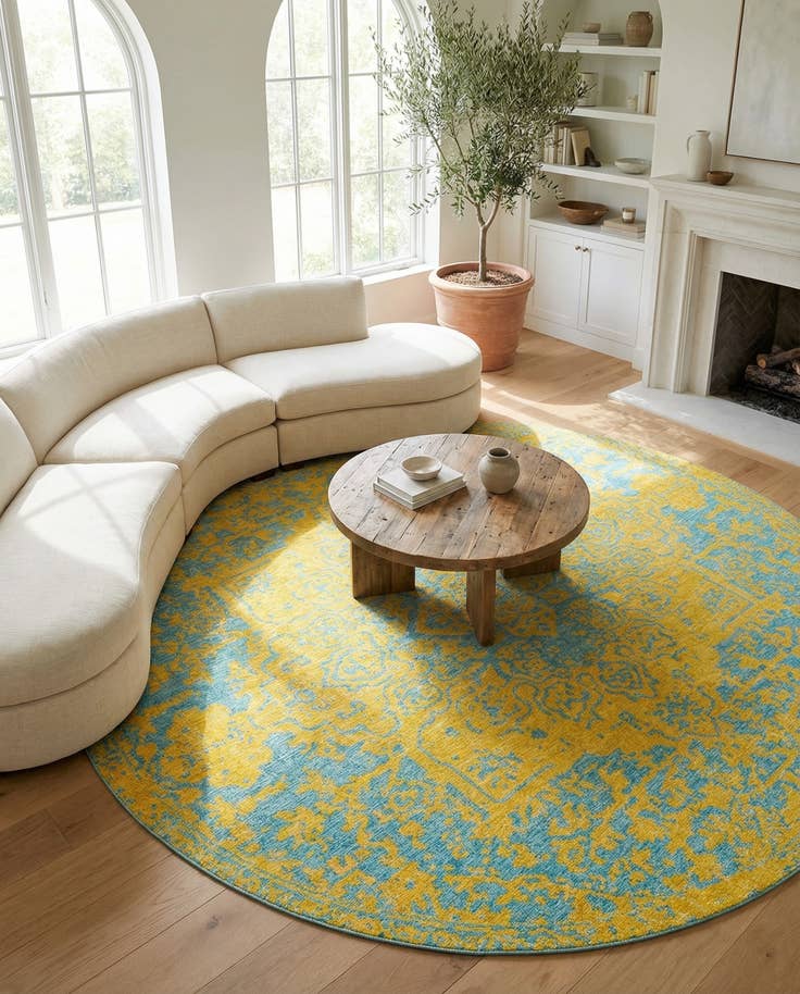 Detail image of 13' x 13' Easy-Clean Jill Zarin Dubai Indoor / Outdoor Round Rug