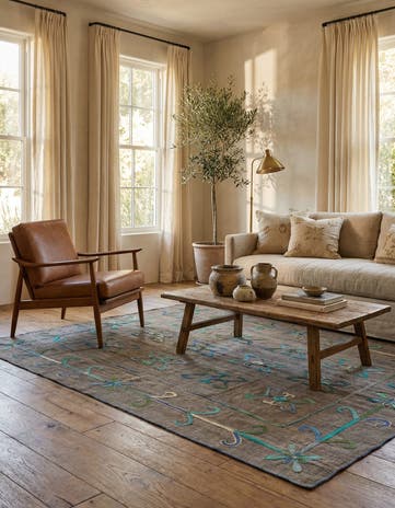 5' x 6' 3 Hand Woven Kilim Suzani Wool Rug