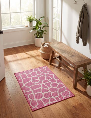 Magenta Easy-Clean Safari Indoor / Outdoor Rug