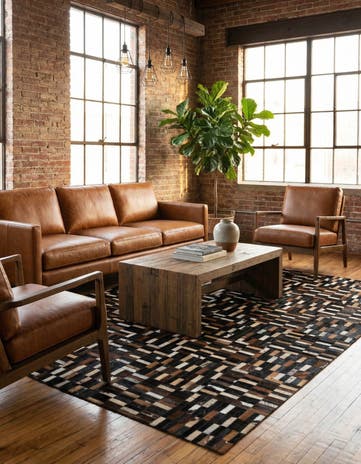 5' x 7' 10 Cowhide - Patchwork Rug
