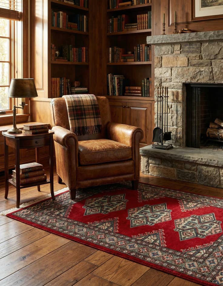 Detail image of 3' x 5' 5  Hand Knotted Bokhara Oriental Wool Rug