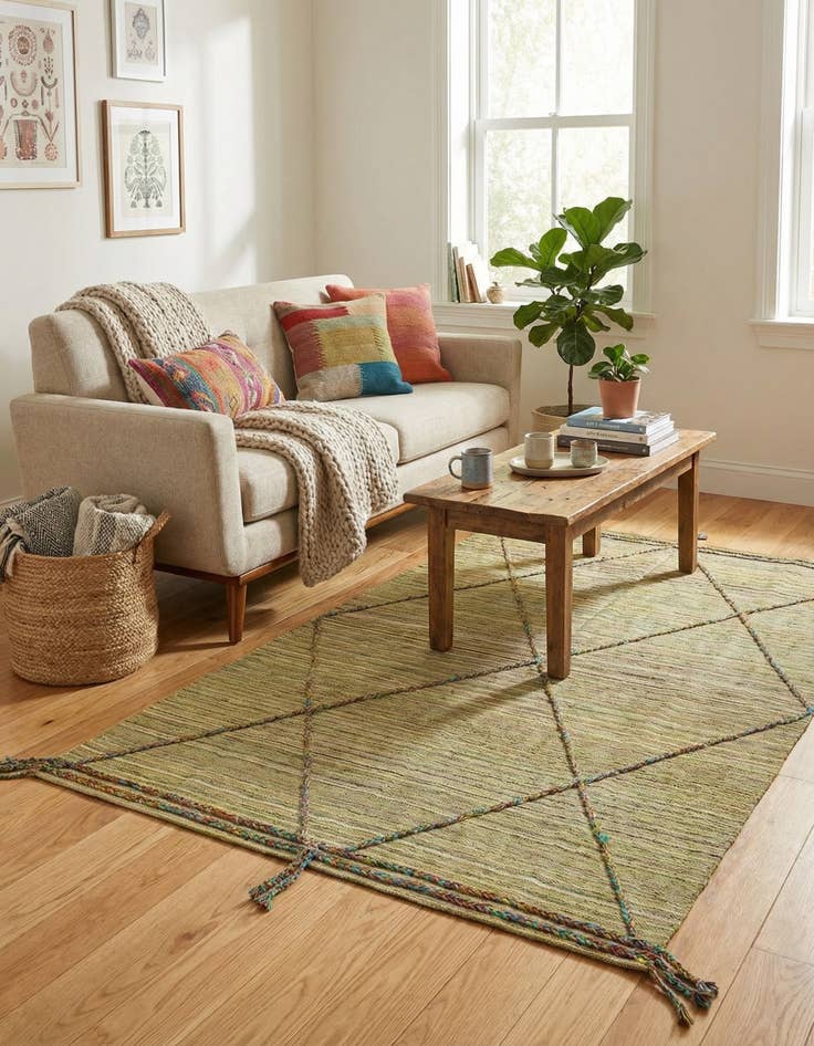 Detail image of 5' 3 x 7' 7  Hand Knotted Moroccan Wool Rug