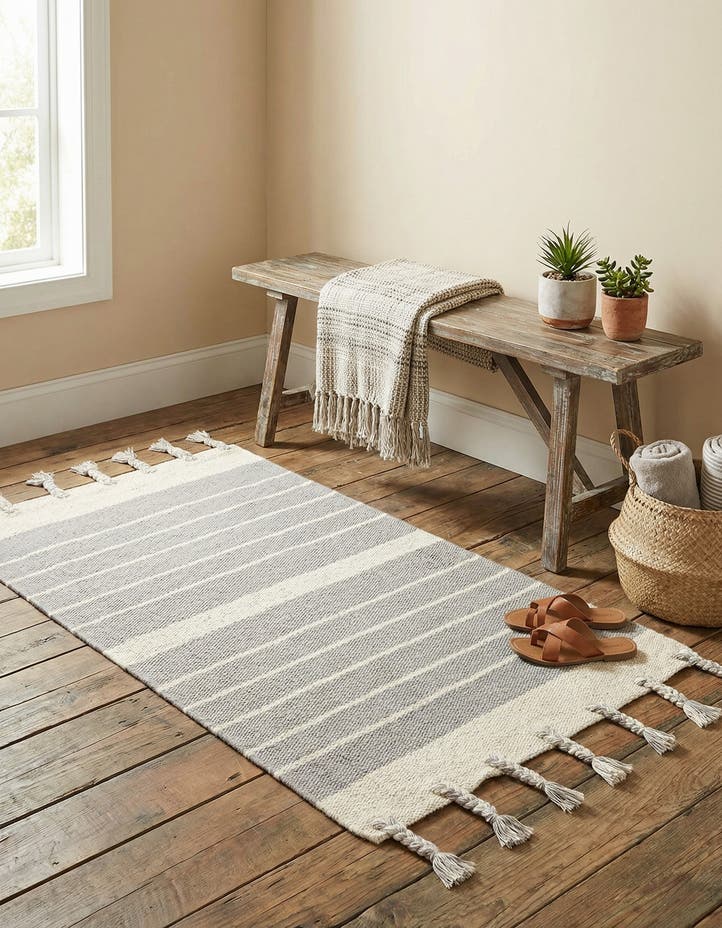 2' x 3' 1 Hand Woven Chindi Cotton Rug