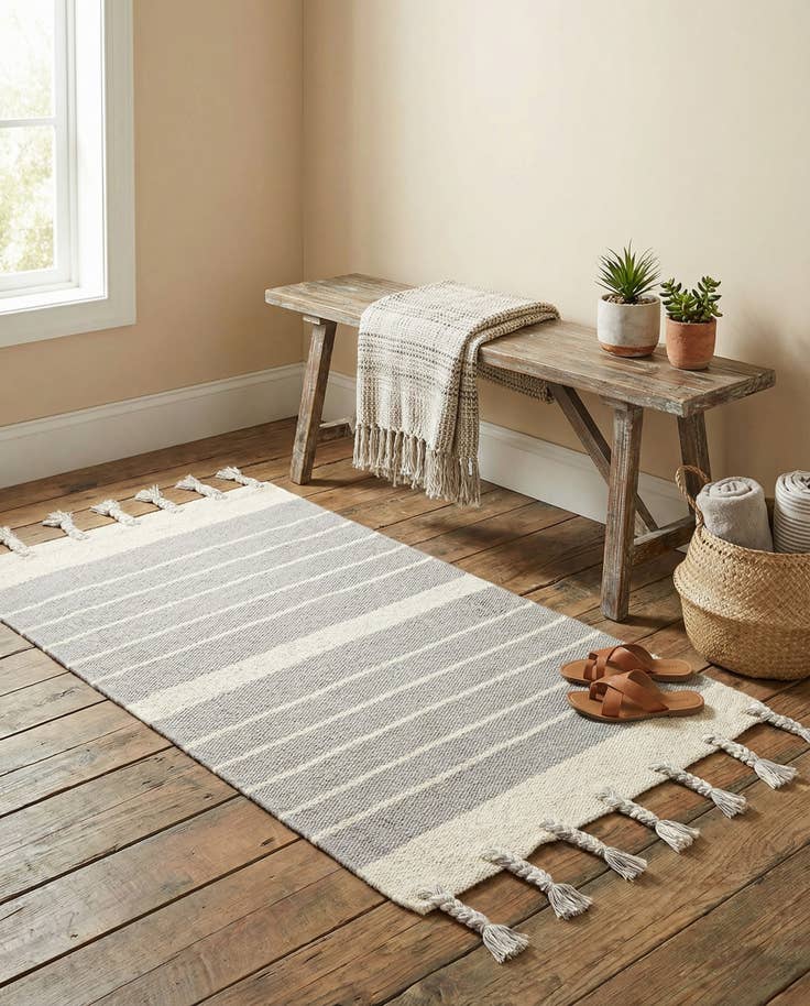 Detail image of 2' x 3' 1 Hand Woven Chindi Cotton Rug