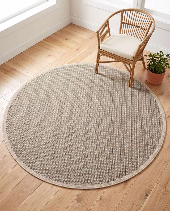 155cm x 155cm Leicht zu reinigen Border Innen- / Aussenbereich Rund Teppich