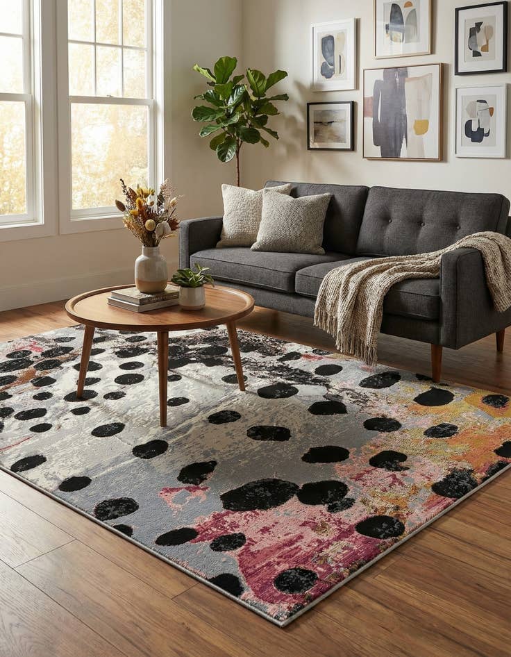 Detail image of 5' 3 x 8'  Washable Modern Indoor / Outdoor Rug