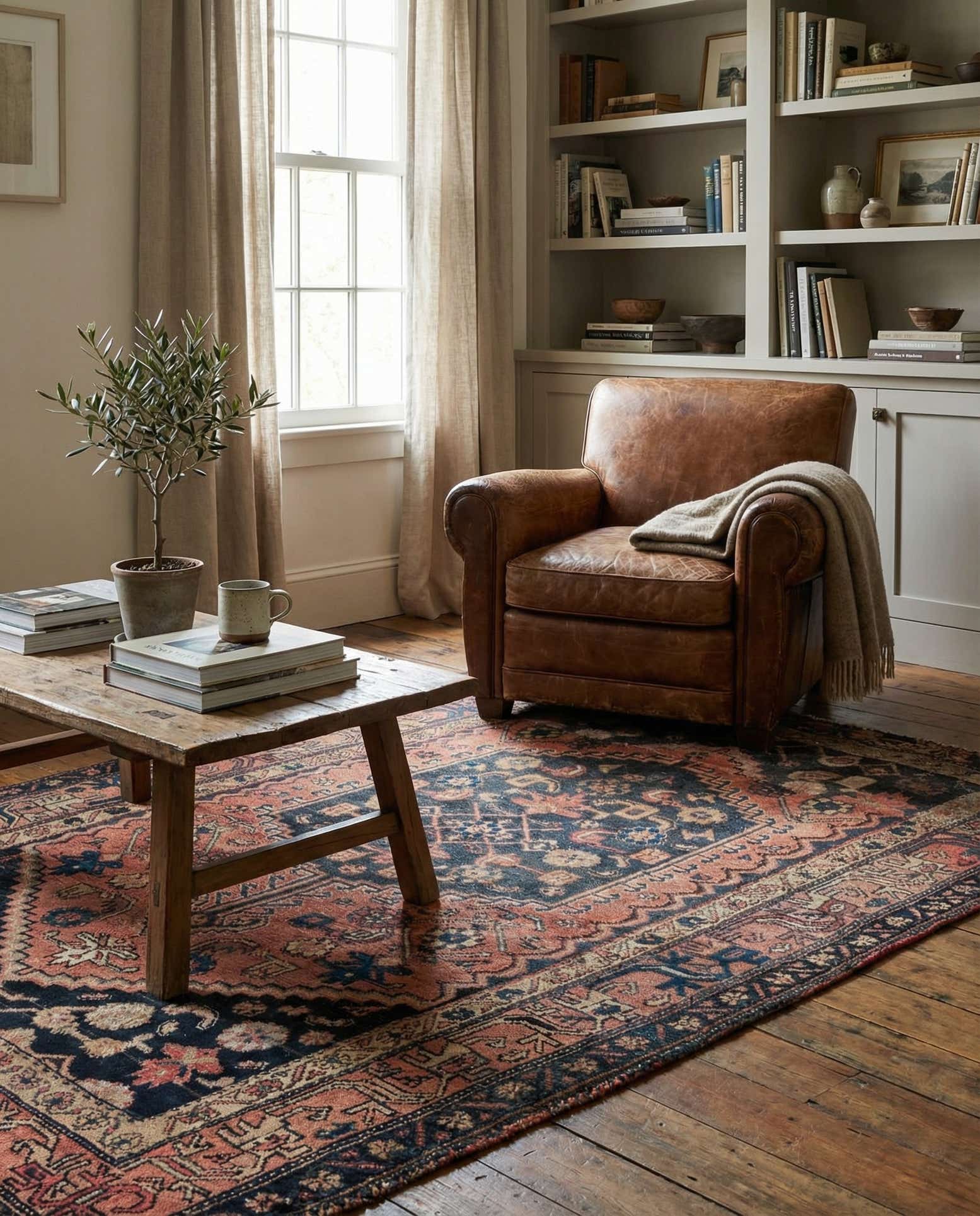 4' 3 x 6' 1 Hand Knotted Ultra Vintage Persian Wool Rug