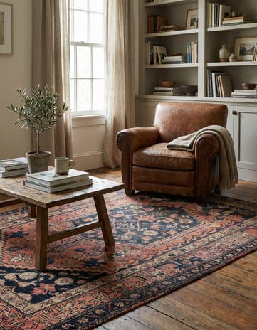 4' 3 x 6' 1 Hand Knotted Ultra Vintage Persian Wool Rug