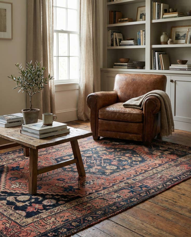 Detail image of 4' 3 x 6' 1 Hand Knotted Ultra Vintage Persian Wool Rug