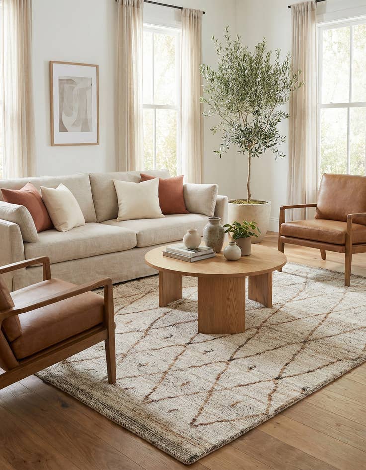 Detail image of 5' x 7' 6  Hand Knotted Moroccan Wool Rug