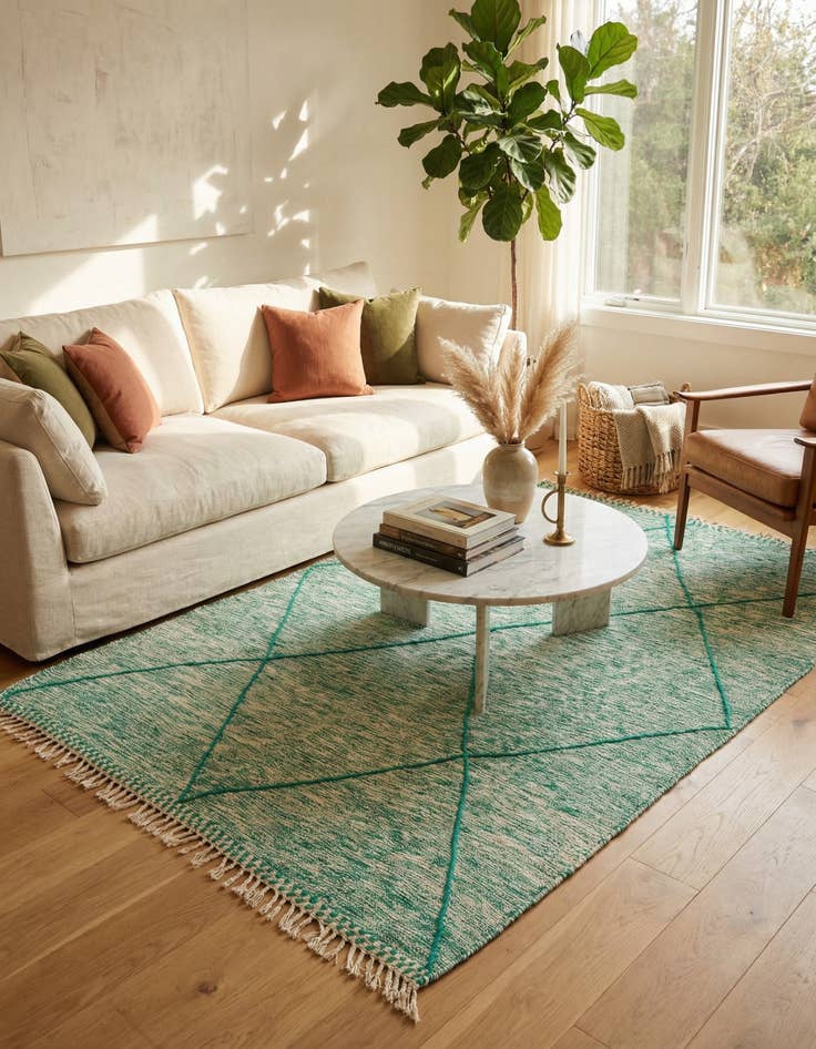 Detail image of 6' 6 x 9' 7 Hand Knotted Moroccan Wool Rug