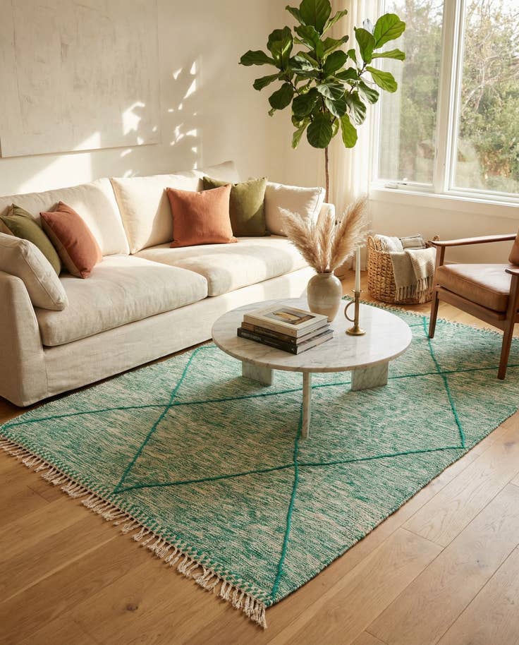 Detail image of 6' 6 x 9' 7 Hand Knotted Moroccan Wool Rug
