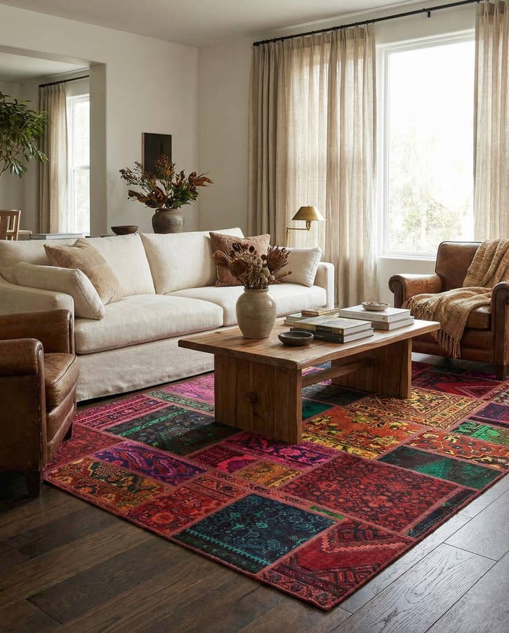 Detail image of 5' 8 x 7' 6 Hand Knotted Ultra Vintage Persian Wool Rug