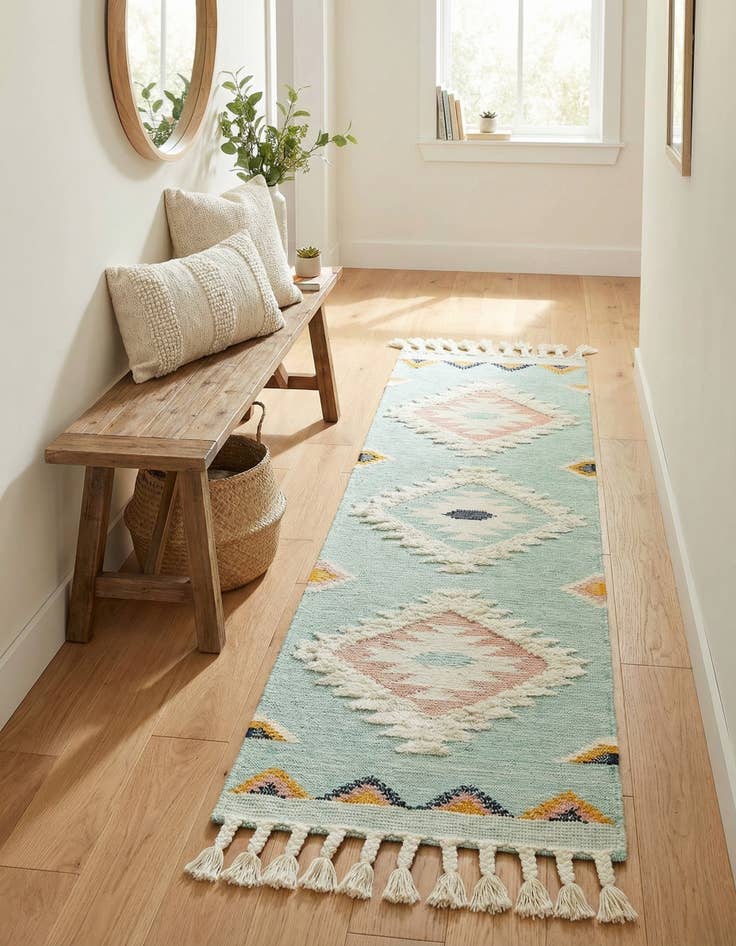 Detail image of  2' 2 x 8' 2  Hand Woven Arizona Wool Runner Rug