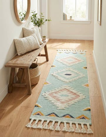 2' 2 x 8' 2 Hand Woven Arizona Wool Runner Rug