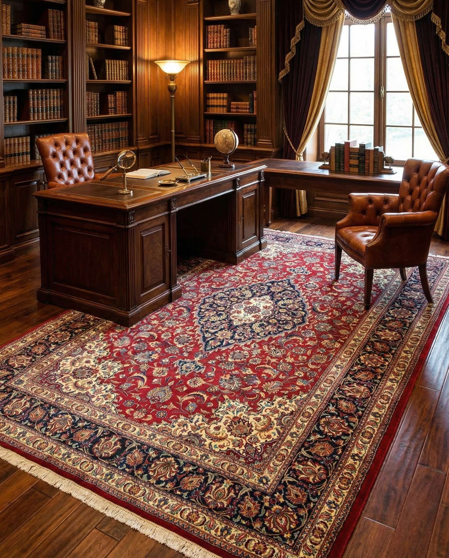 6' 8 x 9' 10 Hand Knotted Qom Persian Rug