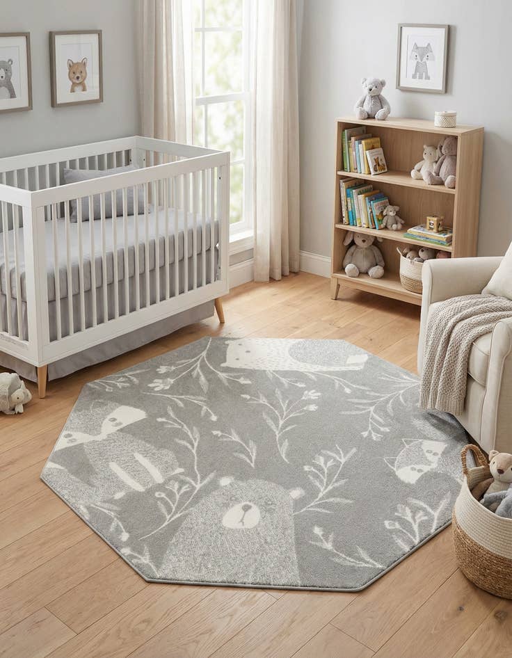 Detail image of 7' 10 x 7' 10 Whimsy Kids Octagon Rug