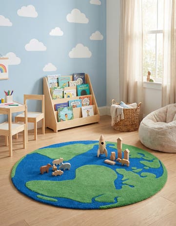 4' 1 x 4' 1 Playtime Kids Wool Freeform Rug