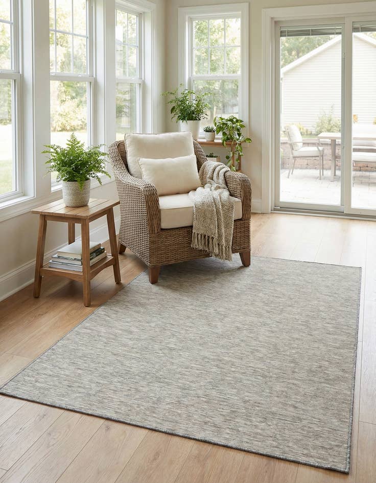 Detail image of  4' 2 x 6'  Washable Solid Indoor / Outdoor Rug