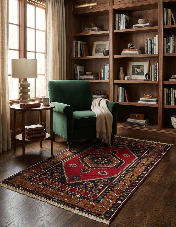 Detail image of 3' 10 x 7'  Hand Knotted Kars Wool Rug