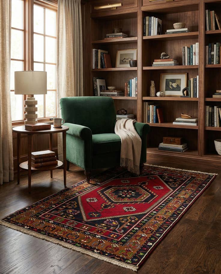 Detail image of 3' 10 x 7' Hand Knotted Kars Wool Rug