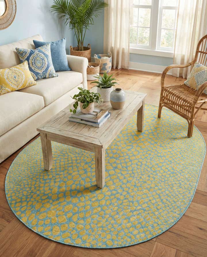 5' 3 x 8' Easy-Clean Jill Zarin Cape Town Indoor / Outdoor Oval Rug