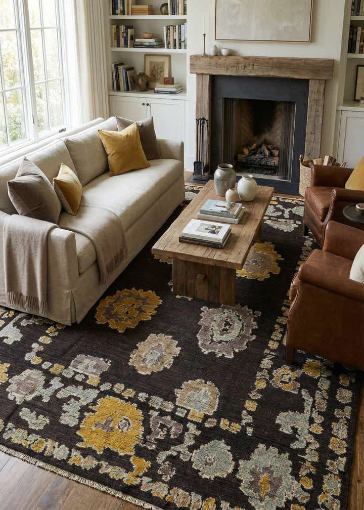 9' 3 x 12' 1 Hand Knotted Oushak Wool Rug
