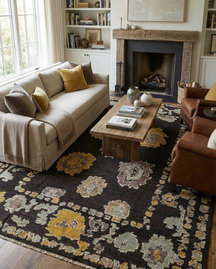 Detail image of 9' 3 x 12' 1 Hand Knotted Oushak Wool Rug