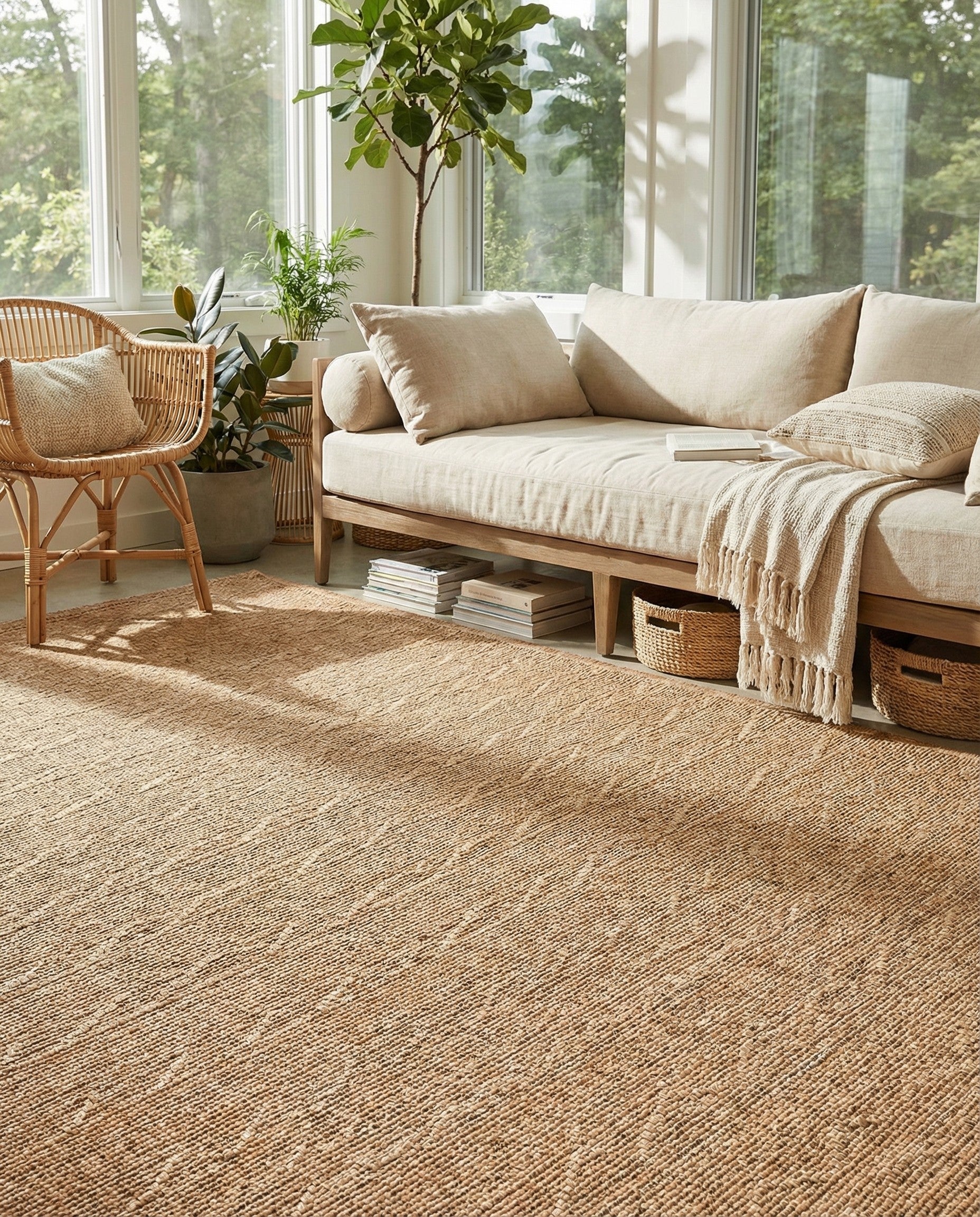 Light Brown 7' x 10' Washable Modern Indoor / Outdoor Rug | Rugs.com