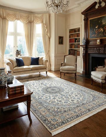 5' 3 x 8' 6 Hand Knotted Nain Rug