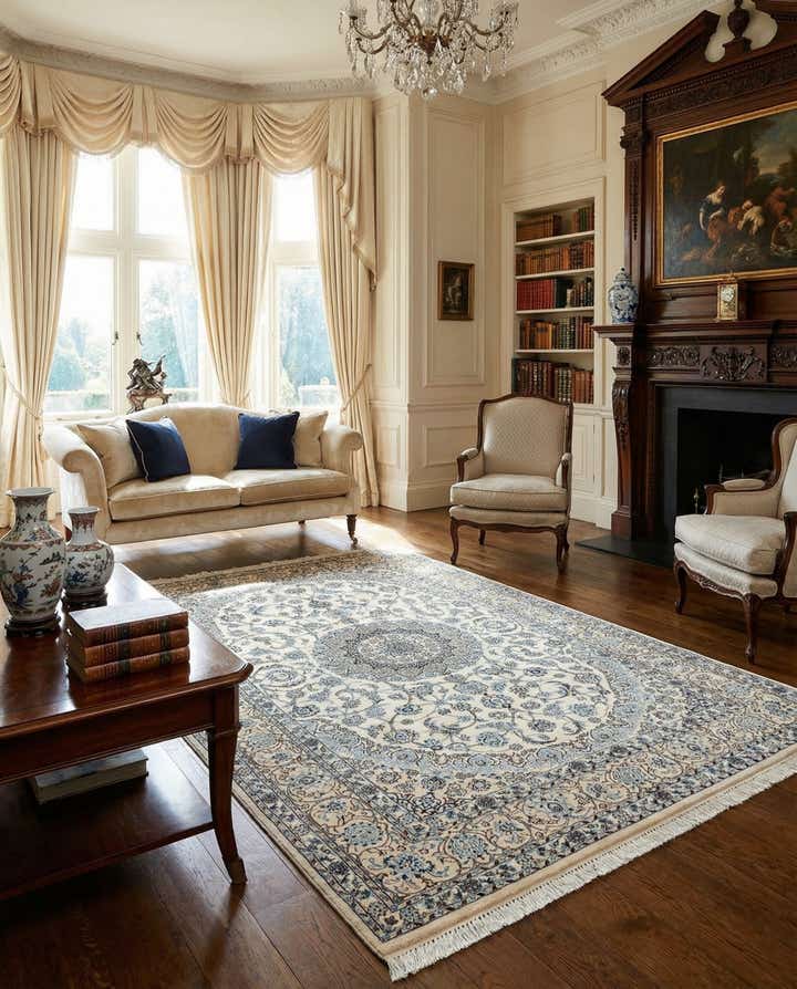 5' 3 x 8' 6 Hand Knotted Nain Rug