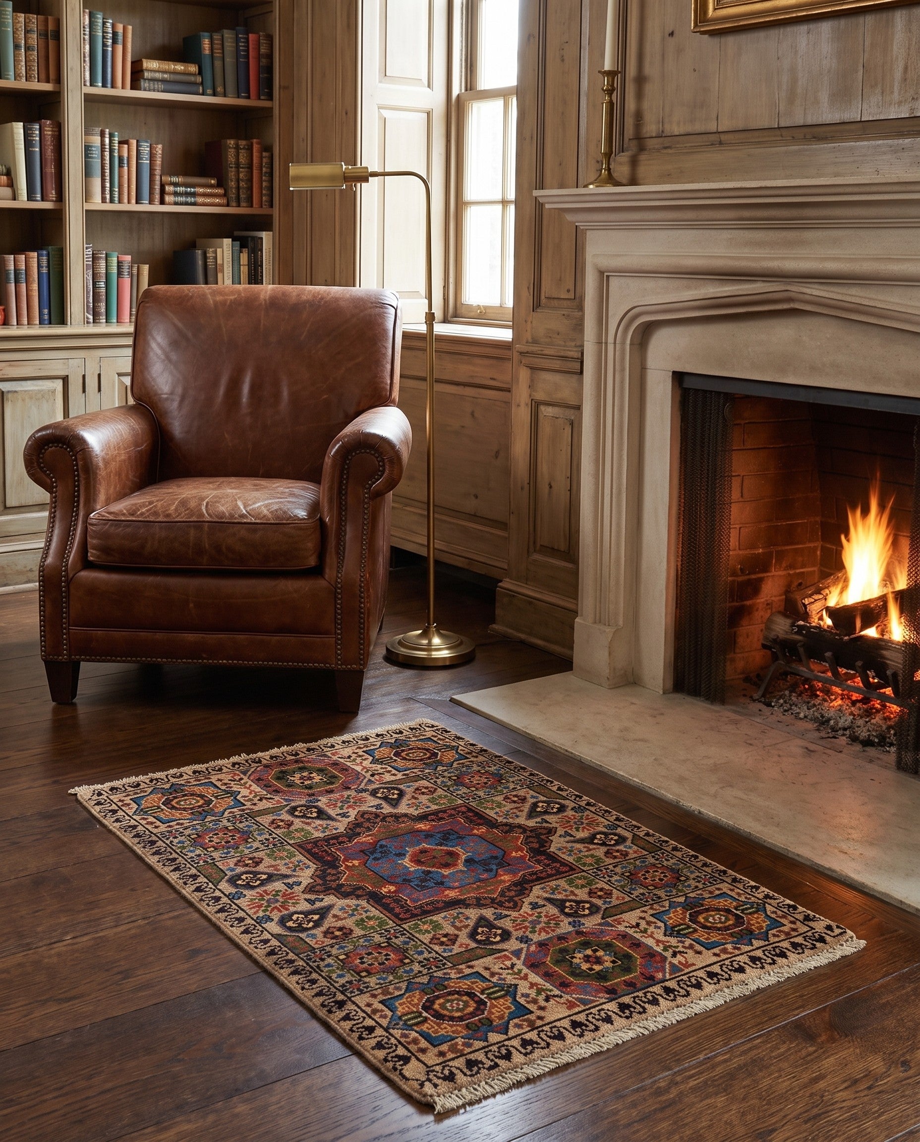2' x 2' 11 Hand Knotted Mamluk Ziegler Rug