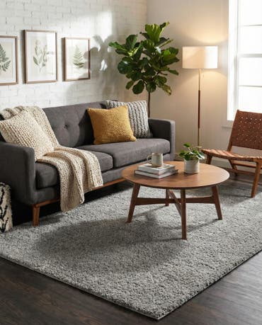  5' x 8' Solid Shag Rug