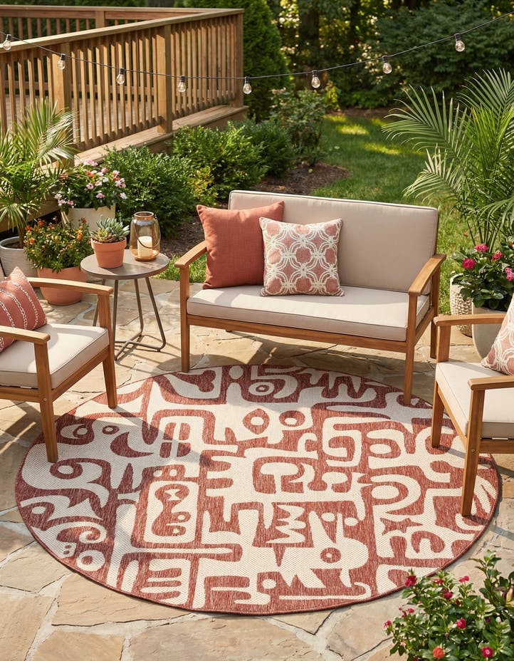 6' x 6' Easy-Clean Modern Indoor / Outdoor...