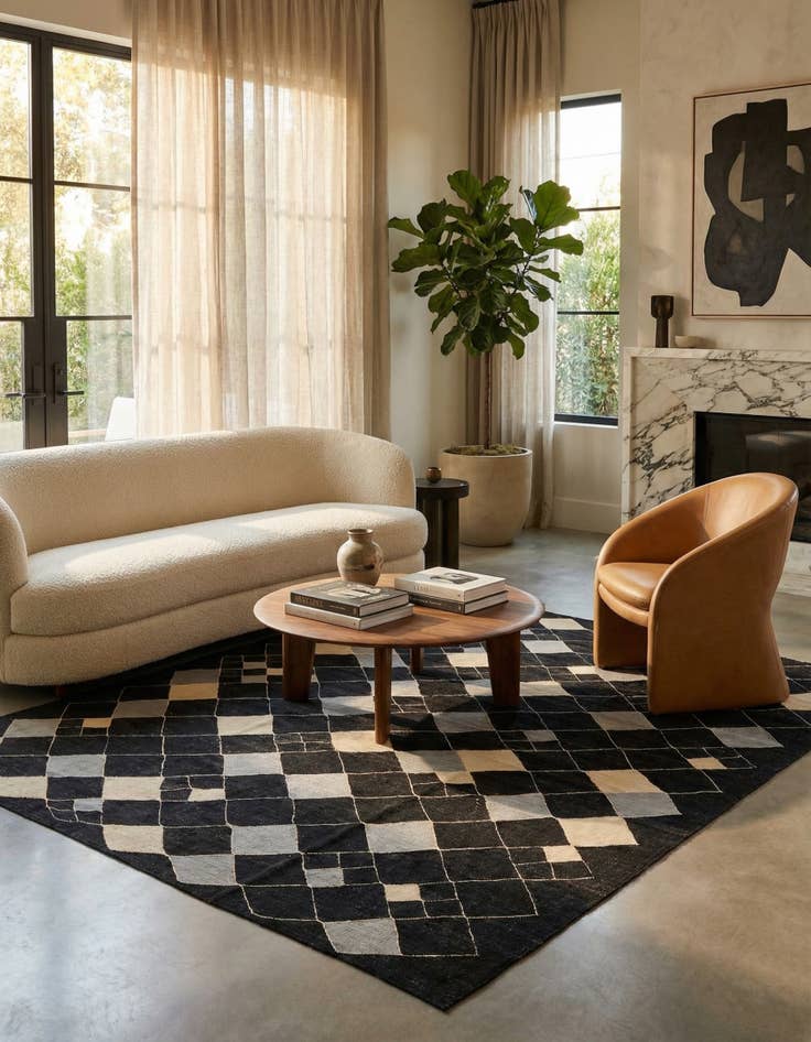 Detail image of  8' 2 x 9' 7  Hand Woven Kilim Modern Wool Rug